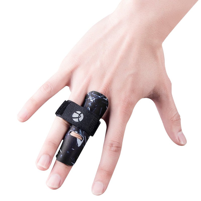 Kuangmi Finger Sleeve Support Protector Prevents Finger Injury During Sports 1 Piece (Black, XXL)